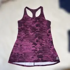 Reebok 幾何学模様 タンクトップ パープル