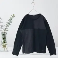 コムサイズム レディース 長袖 トップス 秋冬 防寒 黒系 シンプル Lサイズ