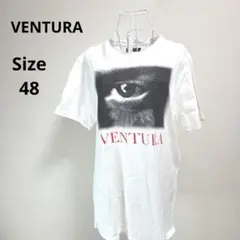 【人気☆VENTURA】白　目プリント　Tシャツ　サイズ48 M