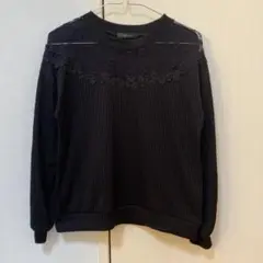 レース トップス ブラック