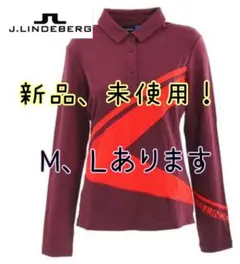 【ジェイリンドバーグ 】ゴルフウェア 切替カット高機能長袖ポロシャツ レディース