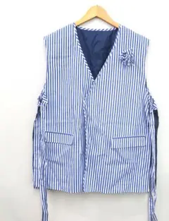 未使用 hxcyyd × SOP ストライプフラワーコサージュシャツベスト