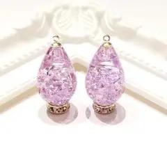 1132.スワロ入り♡ しずく型レジンピアス♡