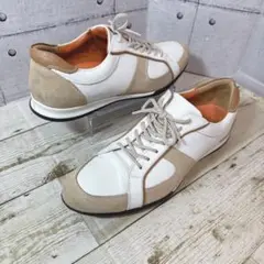 【良品】ポールスチュアート レザー コンビ シューズ 24.5 白
