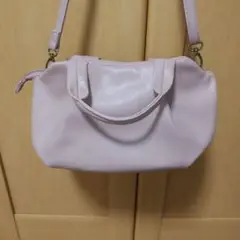 【未使用】やわらかハンドバッグ ショルダーバッグ 2way 軽量 ピンク 合皮