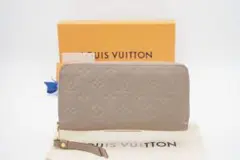 LOUIS VUITTON ラウンドファスナー長財布 アンプラント ベージュ