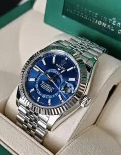 ROLEX 自動巻き腕時計 ブルーダイヤル