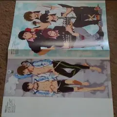 Free！　2面タイプポスター♯E①　水着姿&制服姿　遙&真琴&宗介&凛
