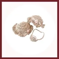 frill straw hat & ribbon pochette