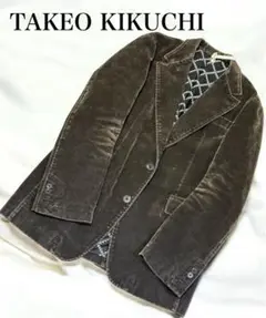 TAKEO KIKUCHI タケオキクチジャケット　格子柄ベロアスカルテーラード