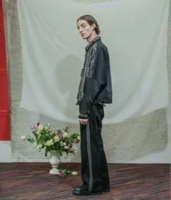 meagratia knit chain トラックパンツ　スラックス　黒