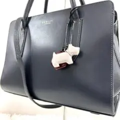 美品★2way ラドリーロンドン　ショルダーバック　レザー　金文字　ネイビー系