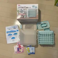使用回数10回未満。3WAY哺乳瓶消毒ケース 水色