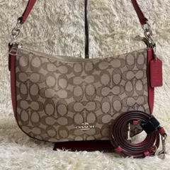 極美品 コーチ チェルシー ショルダーバッグ 2way シグネチャー レザー