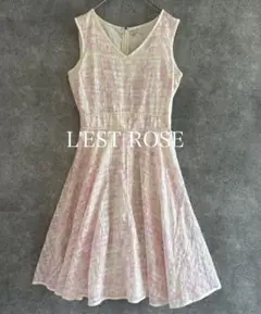 L'EST ROSE｜レストローズ｜ノースリーブ 花柄 フレアワンピース