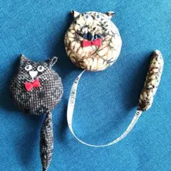 猫型メジャー2個セット　ハンドメイド