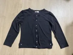 カーディガン プレッション風　ボタン　ブラック