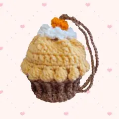 カップケーキ型の巾着袋（モンブラン）