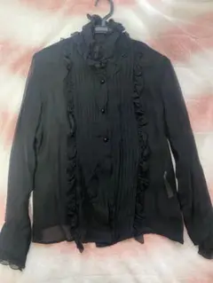 【訳あり】VALENTINO シースルータックフリルブラウス