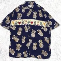 campia アロハシャツ　カクテル　フルーツ　レーヨンシャツ　柄シャツ