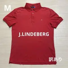 ジェイリンドバーグ メンズ ゴルフ ポロシャツ 赤 サイズM 訳あり