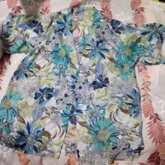 EGOIST　花柄 半袖シャツ 青・緑