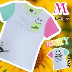 【Rusty】ラスティ スマイル ニコちゃん Tシャツ おおよそM