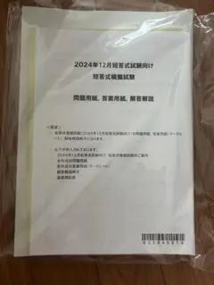 短答式模擬試験　問題　解答　解説