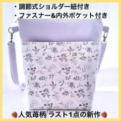 ラスト❗️ファスナー付ハンドメイドショルダーバッグ サコッシュ 斜めがけ M43