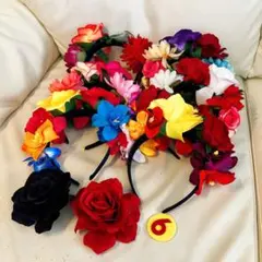 6個❣️死者の日のカチューシャ メキシカン ゴシックフラワーカチューシャ
