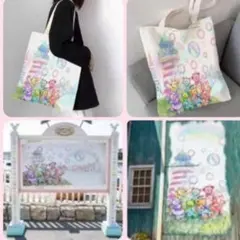 ディズニーお買い物バッグ♡ダッフィーカラフルハピネス　トートバッグ