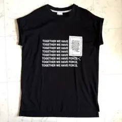MARGAUXマルゴー リピートロゴ ビンテージタグ付Tシャツ ブラック