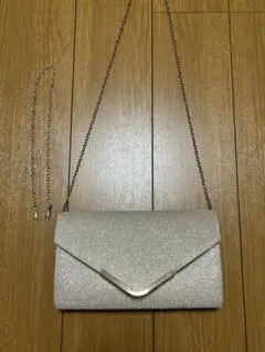 グリッター クラッチバッグ　ピンクゴールド　ベージュ　結婚式