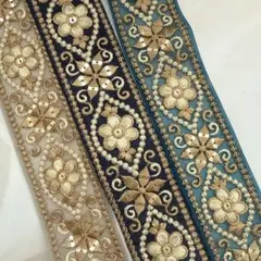 185.インド刺繍 50cm×3本セット