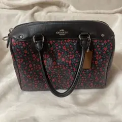 coach コーチ ハンドバッグ ブラック レッド 花柄