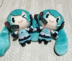 初音ミク　デフォルメぬいぐるみマスコット　2点セット