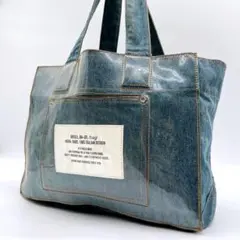 良品 DIESEL トートバッグ デニム ブレイブマン A4可 肩掛けe469