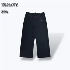 80'sUS.NAVY セーラーパンツ13ボタンvintageウールフレアパンツ