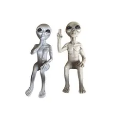 宇宙人 置物 男女ペアセット 樹脂