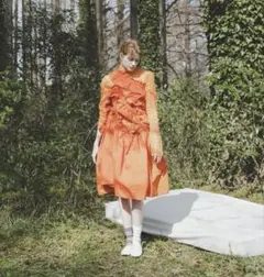 HOUGA kiki frill dress orange ホウガ