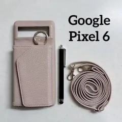 Google Pixel6ケース 手帳型 便利なポケット＆鏡付き 杏色