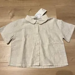H&M　リネンブレンド　半袖シャツ　115