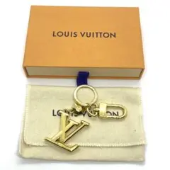 ☆メッキ剥げなし☆ルイヴィトン LVロゴ キーホルダー(ゴールド)