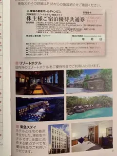 最新 株主優待券 東急不動産 リゾートホテル 東急ステイ 宿泊優待券