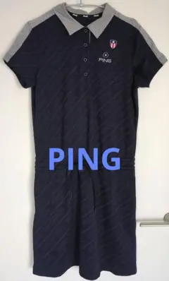 最終値下げ！PING ポロシャツスタイルワンピース ネイビー