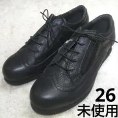 新品 PROVENZANO レザーシューズ 26cm サイドジップ ウイング 黒