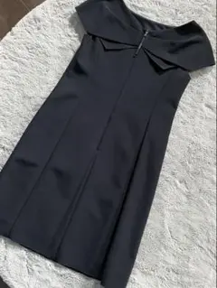 FOXEY NEWYORK バッグリボン ジップワンピース ネイビー