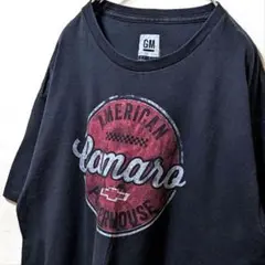 GM カマロ アメリカンパワーハウス デカロゴ Tシャツ ブラック黒 L古着
