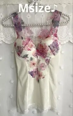 新品❉未使用❉ M フローラルレース美ボディシェイパー ホワイト