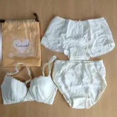 (未使用）Twoolooks 薄レモンブラジャー＆ショーツ2点セット　B70/М